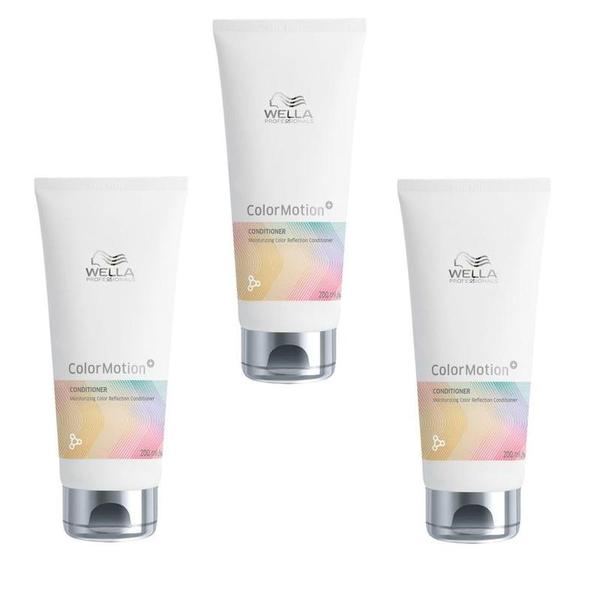 Pachet 3 x Balsam pentru Par Vopsit de Mentinere a Culorii si Fortifiere - Wella Professionals Color Motion+, 200 ml