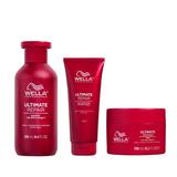 Pachet Reparator cu AHA & Omega 9 pentru Par Deteriorat - Wella Professionals Ultimate Repair: Sampon 250 ml, Balsam 200 ml, Masca 150 ml