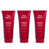 Pachet 3 x Balsam de Reparare cu AHA & Omega 9 Pentru Par Deteriorat Pasul 2 - Wella Professionals Ultimate Repair Deep Conditioner, 200 ml