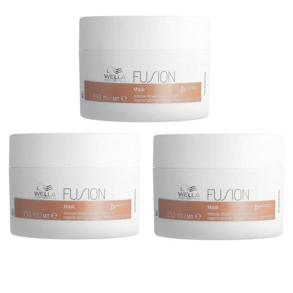 Pachet 3 x Masca de Reparare pentru Par Deteriorat - Wella Professionals Fusion, 150 ml