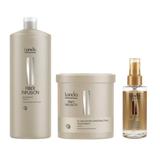 Pachet cu Keratina - Londa Professional Fiber Infusion: Sampon 1000 ml, Tratament Reconstructiv 750 ml, Ulei Argan 100 ml