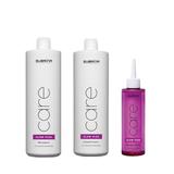 Pachet pentru Netezire si Luciu Intens - Subrina Professional Glow-Plex: Sampon 1000 ml, Balsam 1000 ml, Apa Lamelara 200 ml