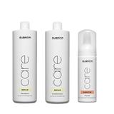 Pachet Reparator pentru Par Deteriorat - Subrina Professional Care: Sampon 1000 ml, Balsam 1000 ml, Tratament Spuma Keratina 150 ml