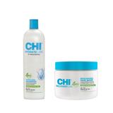 Pachet Hidratant pentru Par Uscat si Deteriorat - CHI HydrateCare & RecoveryCare: Sampon HydrateCare 739 ml, Masca RecoveryCare 325 ml