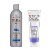 Pachet Nuantator pentru Par Blond - Chi Ionic Color Illuminate: Sampon Silver Blonde 355 ml, Balsam Platinum Blonder 251 ml