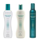 Pachet pentru Volum - Biosilk Farouk Volumizing Therapy: Sampon 355 ml, Balsam 355 ml, Spuma de Styling 360 g