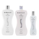 Pachet Nutritiv - Biosilk Farouk Silk Therapy: Sampon 1006 ml, Balsam 1006 ml, Tratament pentru Par 355 ml