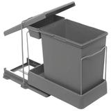 Cos de gunoi incorporabil Pelikan 21500, cu extragere automata, cu un recipient de 20 L si unul de 1 L, antracit