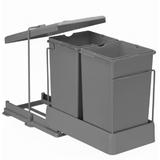 Cos de gunoi incorporabil Pelikan 21550, colectare selectiva, cu extragere automata, cu doua recipiente x 14 L, antracit