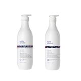 Pachet 2 x Sampon pentru Par Blond, Gri sau Alb - Milk Shake Silver Shine Light Shampoo, 1000 ml