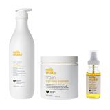 Pachet cu Ulei de Argan pentru Toate Tipurile de Par - Milk Shake Argan: Sampon, 1000 ml + Masca, 500 ml + Ulei de Argan, 50 ml