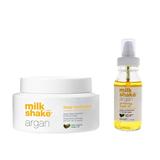 Pachet cu Ulei de Argan pentru Toate Tipurile de Par - Milk Shake Argan: Masca, 200 ml + Ulei de Argan, 50 ml