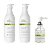 Pachet Energizant si Revitalizant pentru Par Fin, Subtire si Fragil - Milk Shake Energizing Blend: Sampon, 1000 ml + Balsam, 1000 ml + Tratament, 30 ml