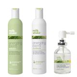 Pachet Energizant si Revitalizant pentru Par Fin, Subtire si Fragil - Milk Shake Energizing Blend: Sampon, 300 ml + Balsam, 300 ml + Tratament, 30 ml