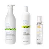 Pachet pentru Par Neted, Matasos si Stralucitor - Milk Shake No Frizz: Sampon, 1000 ml + Balsam, 300 ml + Spray, 100 ml