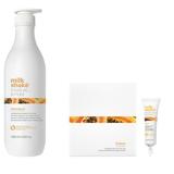 Pachet Hidratant pentru Par Uscat - Milk Shake Moisture & More: Sampon, 1000 ml + Lotiune, 12 fiole x 12 ml