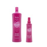 Pachet pentru Par Vopsit - Fanola Wonder Color: Sampon, 1000 ml + Spray Leave-In, 195 ml