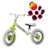Bicicleta echilibru 2-5 ani, Alba, 12 inch, Fara pedale pentru incepatori, Echipament protectie, Roti din spuma EVA