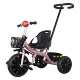 Tricicleta 2-5 ani, Roz cu maner parental pentru copii mici, Maner detasabil, Centuri de siguranta, Suport picioare