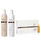 Pachet Tratament Intensiv pentru Par Uscat si Deteriorat - Milk Shake Integrity: Sampon, 300 ml + Balsam, 300 ml + Fiole, 8 x 10 ml