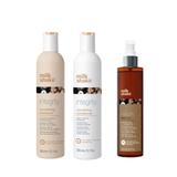 Pachet Tratament Complet pentru Par Uscat si Deteriorat - Milk Shake Integrity: Sampon, 300 ml + Balsam, 300 ml + Spray Tratament, 250 ml