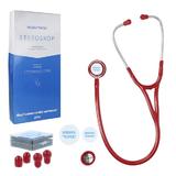 Stetoscop cardiologic Novama Expert, cap dublu din otel inoxidabil, 2 seturi de olive auriculare din silicon, o diafragma de schimb, Burgundy