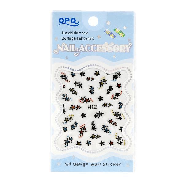 Sticker pentru unghii, Global Fashion, 3D Nail Accessory, OPQ H12, Multicolor