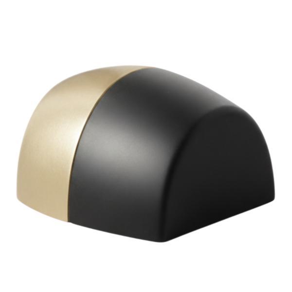 Opritor pentru usa Oval, finisaj alama mata/negru mat CB, 41x40x25 mm