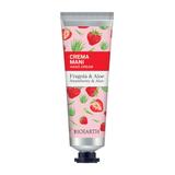Crema de maini cu glicerina, aloe si capsuni, pentru maini uscate - Bioearth Family, 30 ml