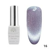 Oja semipermanenta, Snow White, 3D Cat Eye, Global Fashion 8ml, 16 ( Fara Tpo)
