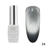 Oja semipermanenta, Snow White, 3D Cat Eye, Global Fashion 8ml, 24 ( Fara Tpo)