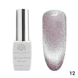 Oja semipermanenta, Snow White, 3D Cat Eye, Global Fashion 8ml, 12 (Fara Tpo)
