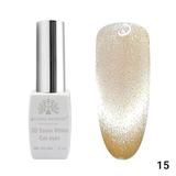 Oja semipermanenta, Snow White, 3D Cat Eye, Global Fashion 8ml, 15 ( Fara Tpo)