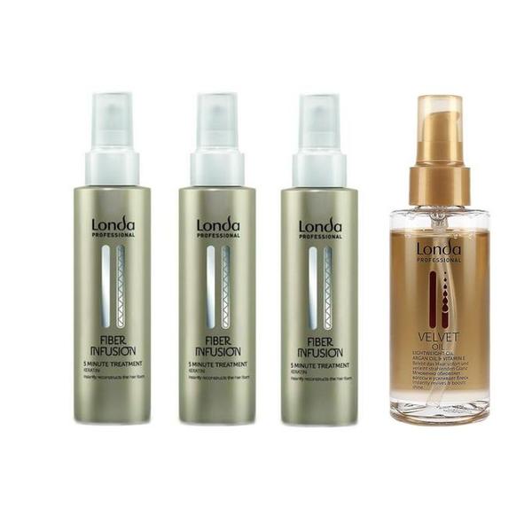 Oferta Black Friday 2025: 3 x Tratament cu Keratina - Londa Professional Fiber Infusion 5 Minute Keratin Treatment, 100 ml + Ulei Argan, 100 ml