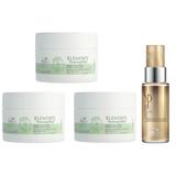 Oferta Black Friday 2025: 3 x Masca de Par Vegana pentru Toate Tipurile de Par - Wella Professionals Elements Renewing Mask, 150 ml + Ulei Reconstructiv, 30 ml