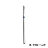 Bit de diamant pentru cuticule, flacără, brâu albastru 257-021B