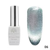 Oja semipermanenta, Snow White, 3D Cat Eye, Global Fashion 8ml, 06 (Fara Tpo)