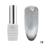 Oja semipermanenta, Snow White, 3D Cat Eye, Global Fashion 8ml, 18 (Fara Tpo)