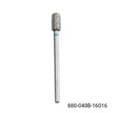 Capăt de freză de diamantat pentru cuticule, cilindru rotunjit, brâu albastră, 880/040B