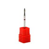Duză de diamant pentru cuticulă,  flacără, brâu roșu 257 / 018R