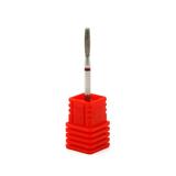 Duză pentru cuticule de diamant, flacără rotunjită, brâu roșu 244 / 023R