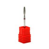 Duză pentru cuticule de diamant, flacără rotunjită, brâu roșu 244 / 025R