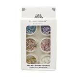 Decor pentru design de unghii Global Fashion hexagoane, set, 6 culori