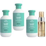 Oferta Black Friday 2025: 3 x Sampon pentru Par Lipsit de Volum - Wella Professionals Invigo Volume Boost, 300 ml + Ulei Reconstructiv, 30 ml