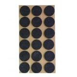 Protectie pasla autoadeziva pentru pardoseala, rotunda D 25 mm, neagra, set 18 buc