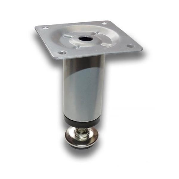Picior metalic cilindric pentru mobilier H:100 mm, Ø30 mm, finisaj aluminiu