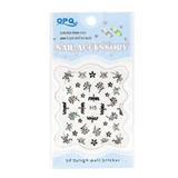 Sticker unghii, Global Fashion, 3D Nail Accessory OPQ H5, Negru