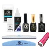 Imagine produs Set manichiură Global Fashion, Eu lucrez la calculator, baza rezistentă, ojă semipermanentă, multicolor