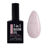 Gel de construcție autonivelantă pentru unghii 7în1 La Rosa Profesionales, milky pink with glitter 15 ml