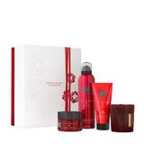 Set cadou The Ritual of Ayurveda, Crema de corp 100 ml, Exfoliant de corp 125 g, Gel de dus spuma 200 ml, Lumanare parfumata 140 g